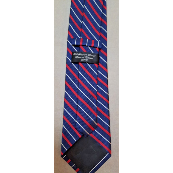 Wharton School Class Of 2012 Limited Edition Handmade 100% Silk Tie blue red whi - Picture 1 of 4